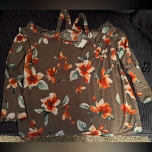 Sew In Love Floral Tank Top in Orange and Green